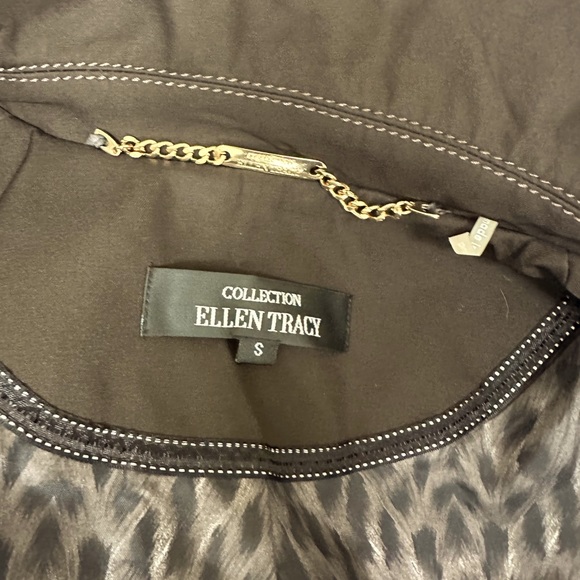 Chocolate Brown Ellen Tracy Belted Trench Coat - Picture 3 of 4